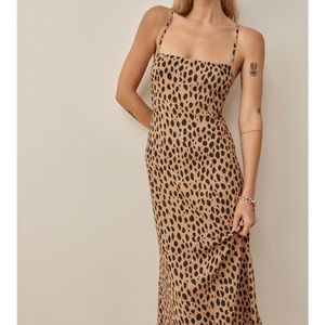 Reformation Dover dress size six in cheetah. Never worn. NWOT